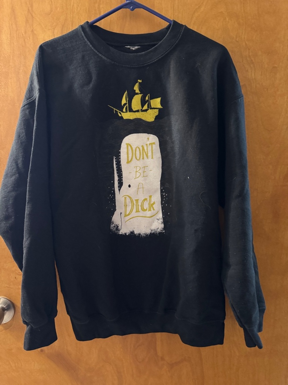 Men's Black Sweatshirt with Yellow & White Graphic